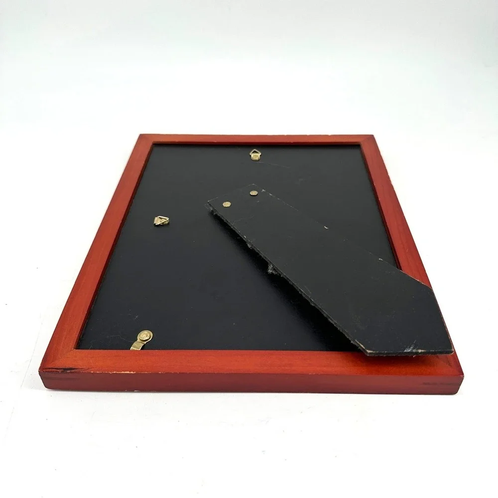 Red Mahogany Wooden 8x10 Photo Frame Tabletop Display Stand Easel Back Office